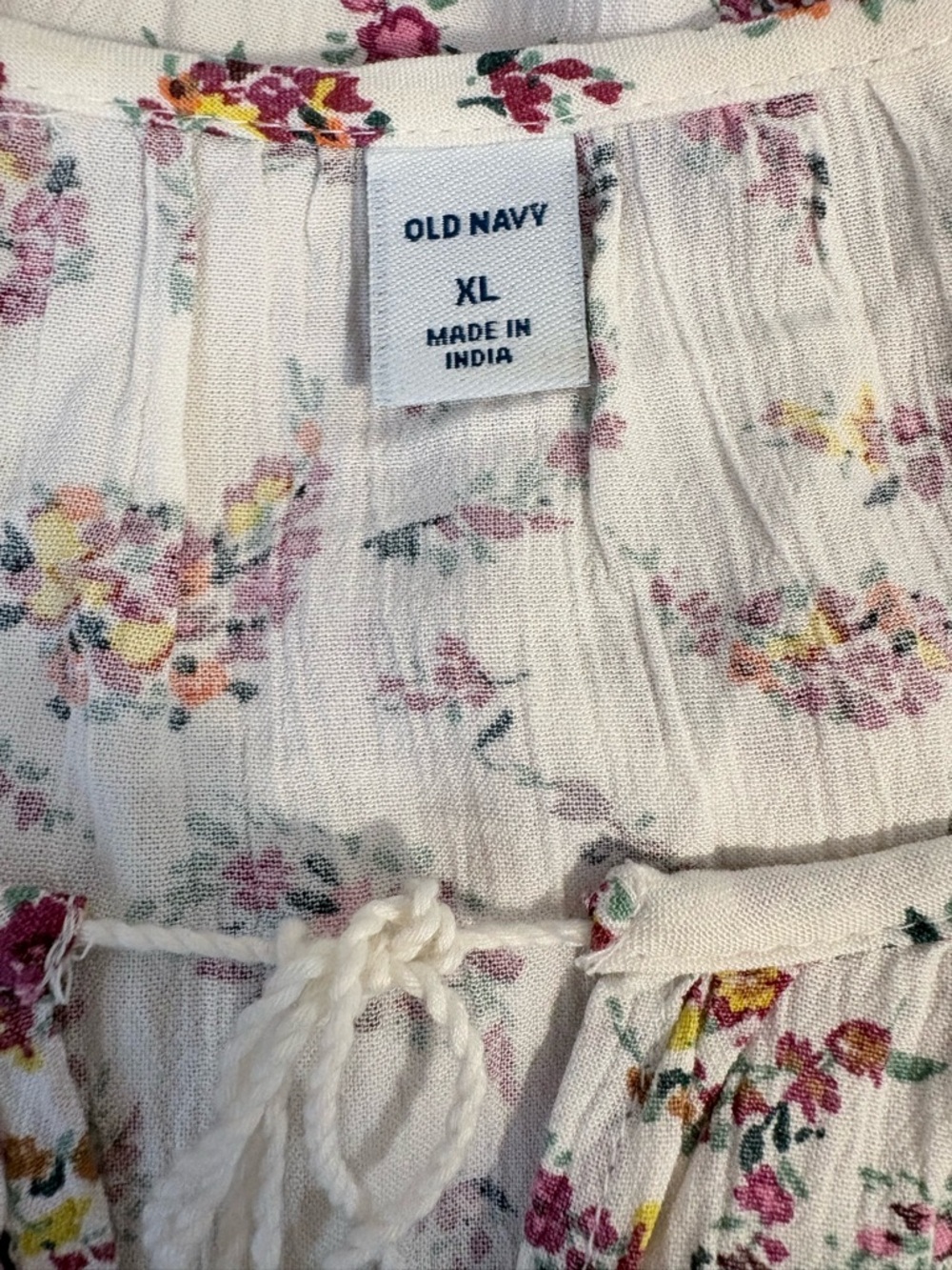 Boho Peasant Blouse XL Floral Tassel Cottagecore Festival Romantic Top - Picture 5 of 8